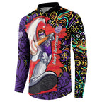 Personalized Hobart Hurricanes Cricket Button Sweatshirt Hippie Psychedelic Pattern Vibrant Mandala Art Style