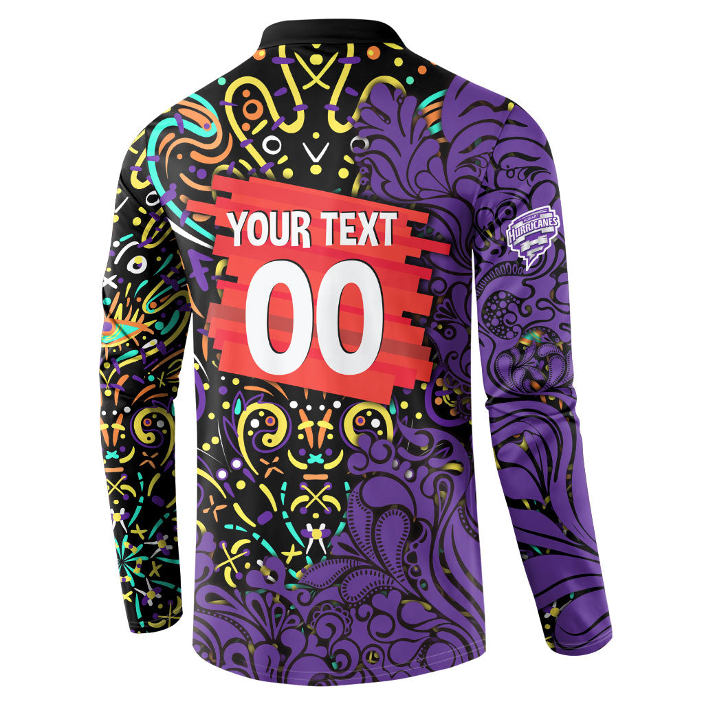 Personalized Hobart Hurricanes Cricket Button Sweatshirt Hippie Psychedelic Pattern Vibrant Mandala Art Style