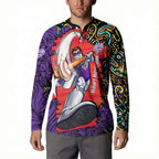 Personalized Hobart Hurricanes Cricket Button Sweatshirt Hippie Psychedelic Pattern Vibrant Mandala Art Style