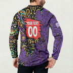 Personalized Hobart Hurricanes Cricket Button Sweatshirt Hippie Psychedelic Pattern Vibrant Mandala Art Style