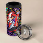 Personalized Hobart Hurricanes Cricket 4 in 1 Can Cooler Tumbler Hippie Psychedelic Pattern Vibrant Mandala Art Style