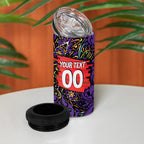 Personalized Hobart Hurricanes Cricket 4 in 1 Can Cooler Tumbler Hippie Psychedelic Pattern Vibrant Mandala Art Style