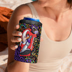 Personalized Hobart Hurricanes Cricket 4 in 1 Can Cooler Tumbler Hippie Psychedelic Pattern Vibrant Mandala Art Style