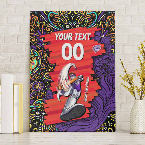 Personalized Hobart Hurricanes Cricket Canvas Wall Art Hippie Psychedelic Pattern Vibrant Mandala Art Style