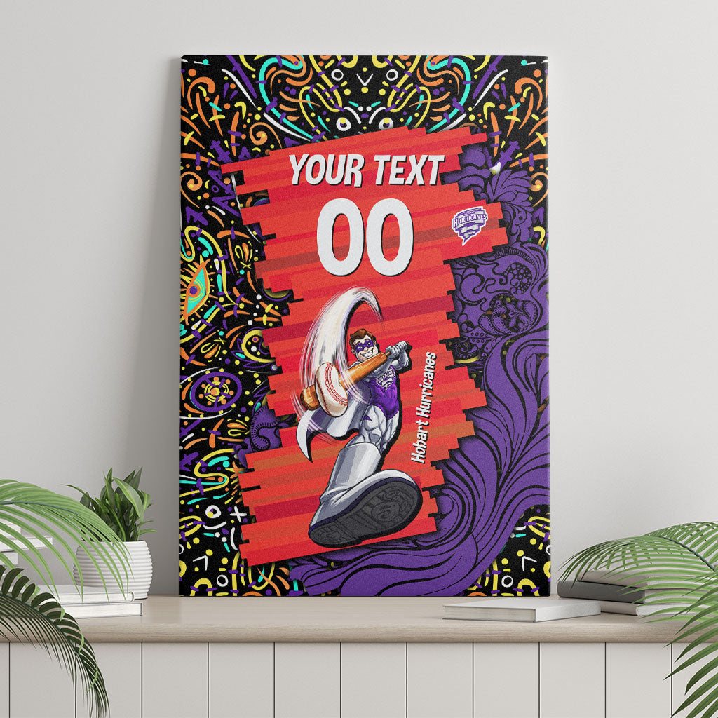 Personalized Hobart Hurricanes Cricket Canvas Wall Art Hippie Psychedelic Pattern Vibrant Mandala Art Style