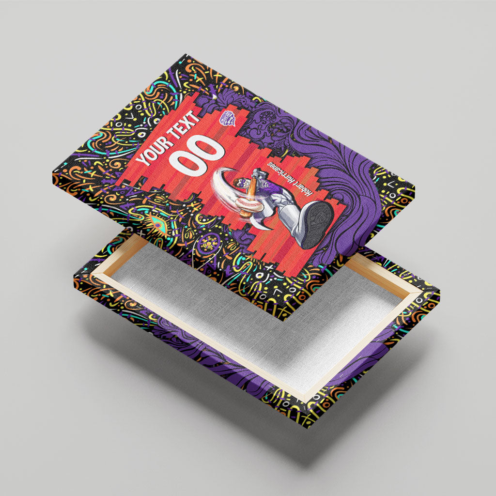 Personalized Hobart Hurricanes Cricket Canvas Wall Art Hippie Psychedelic Pattern Vibrant Mandala Art Style