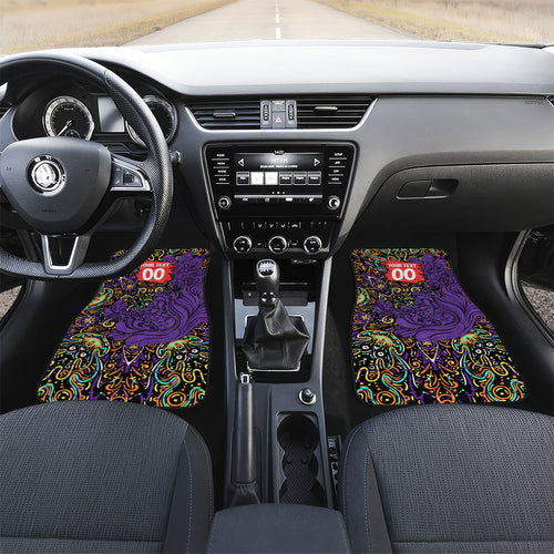Personalized Hobart Hurricanes Cricket Car Mats Hippie Psychedelic Pattern Vibrant Mandala Art Style