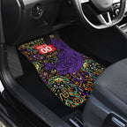 Personalized Hobart Hurricanes Cricket Car Mats Hippie Psychedelic Pattern Vibrant Mandala Art Style