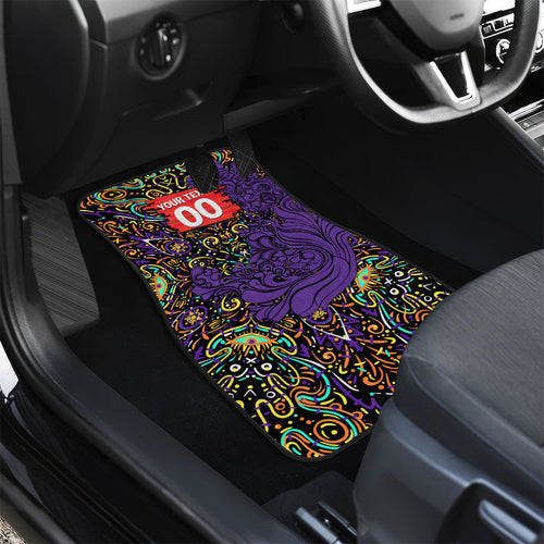 Personalized Hobart Hurricanes Cricket Car Mats Hippie Psychedelic Pattern Vibrant Mandala Art Style
