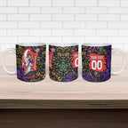 Personalized Hobart Hurricanes Cricket Ceramic Mug Hippie Psychedelic Pattern Vibrant Mandala Art Style