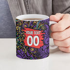 Personalized Hobart Hurricanes Cricket Ceramic Mug Hippie Psychedelic Pattern Vibrant Mandala Art Style