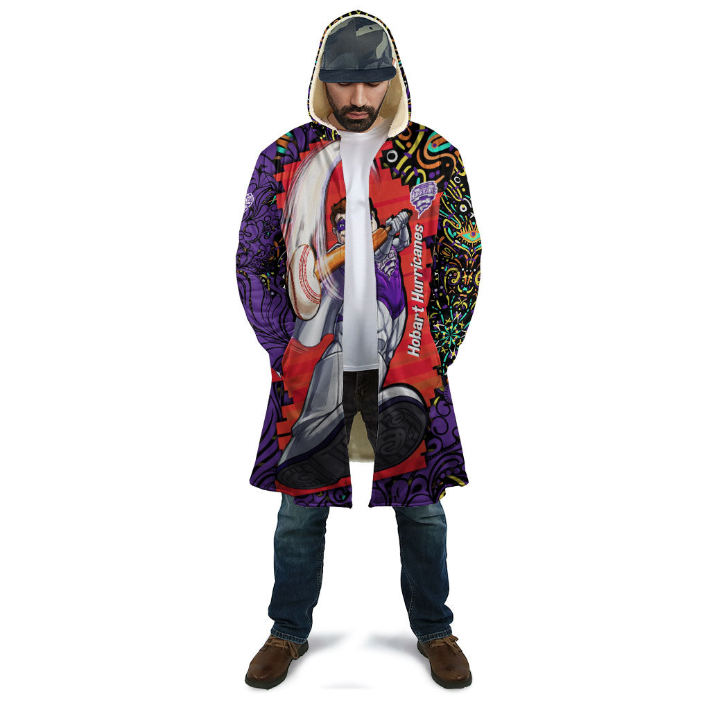 Personalized Hobart Hurricanes Cricket Cloak Hippie Psychedelic Pattern Vibrant Mandala Art Style