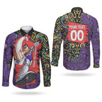 Personalized Hobart Hurricanes Cricket Couples Matching Tank Maxi Dress and Long Sleeve Button Shirt Hippie Psychedelic Pattern Vibrant Mandala Art Style