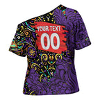 Personalized Hobart Hurricanes Cricket Cross Shoulder Shirt Hippie Psychedelic Pattern Vibrant Mandala Art Style