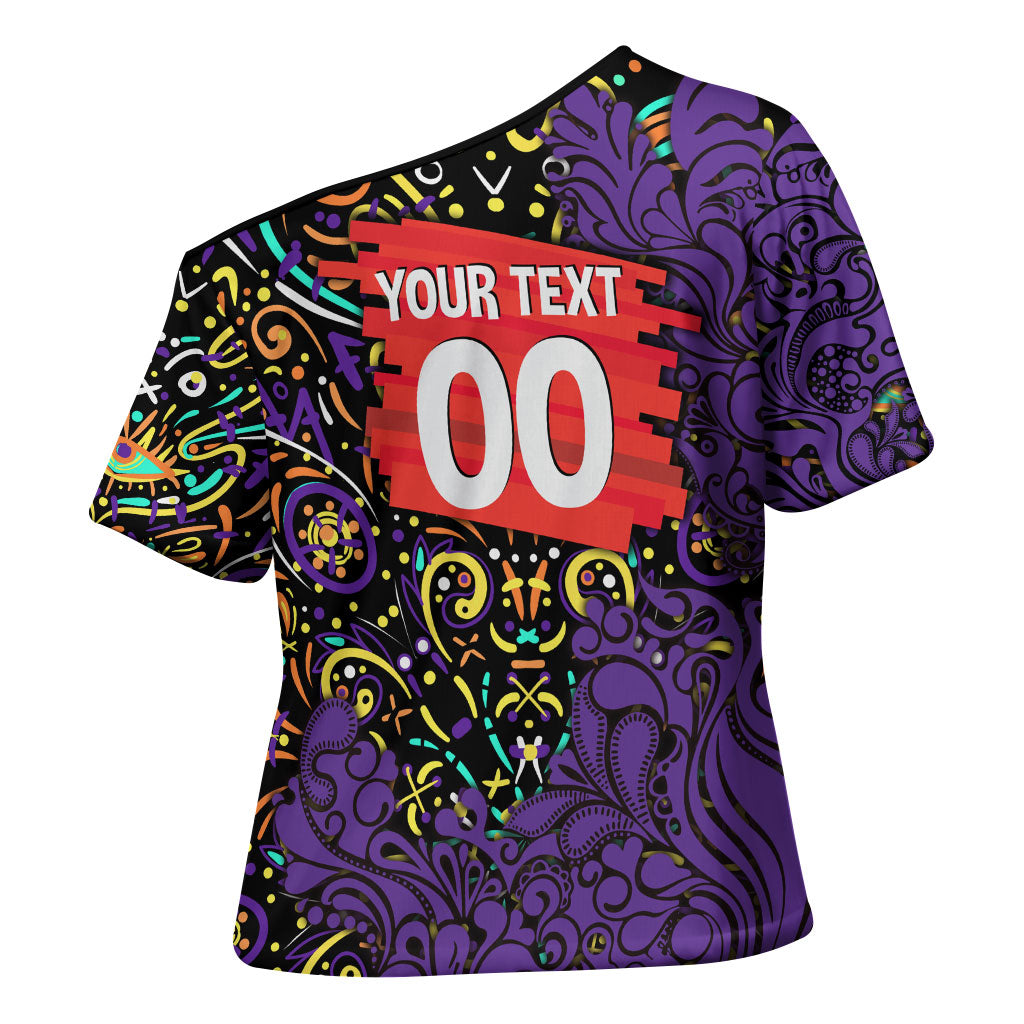 Personalized Hobart Hurricanes Cricket Cross Shoulder Shirt Hippie Psychedelic Pattern Vibrant Mandala Art Style