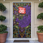 Personalized Hobart Hurricanes Cricket Door Cover Hippie Psychedelic Pattern Vibrant Mandala Art Style