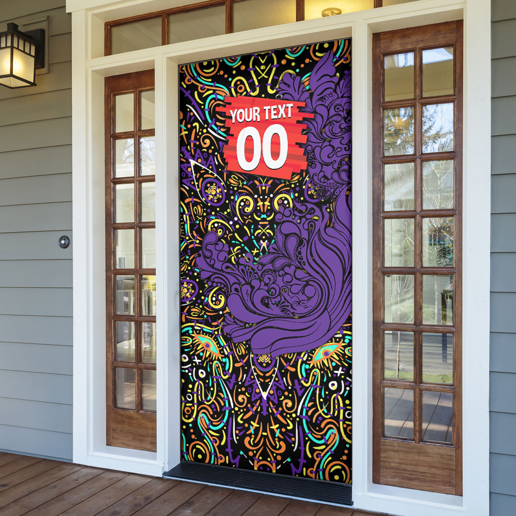 Personalized Hobart Hurricanes Cricket Door Cover Hippie Psychedelic Pattern Vibrant Mandala Art Style