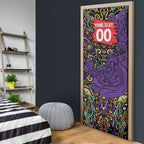 Personalized Hobart Hurricanes Cricket Door Cover Hippie Psychedelic Pattern Vibrant Mandala Art Style