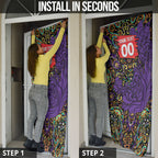 Personalized Hobart Hurricanes Cricket Door Cover Hippie Psychedelic Pattern Vibrant Mandala Art Style