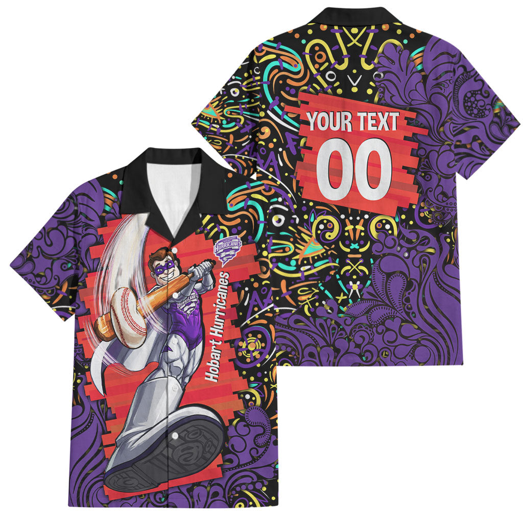 Personalized Hobart Hurricanes Cricket Family Matching Summer Maxi Dress and Hawaiian Shirt Hippie Psychedelic Pattern Vibrant Mandala Art Style