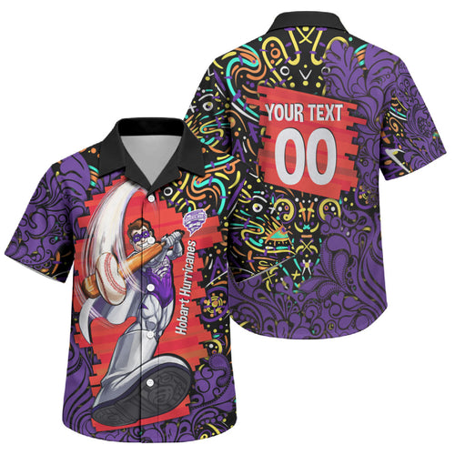 Personalized Hobart Hurricanes Cricket Family Matching Summer Maxi Dress and Hawaiian Shirt Hippie Psychedelic Pattern Vibrant Mandala Art Style