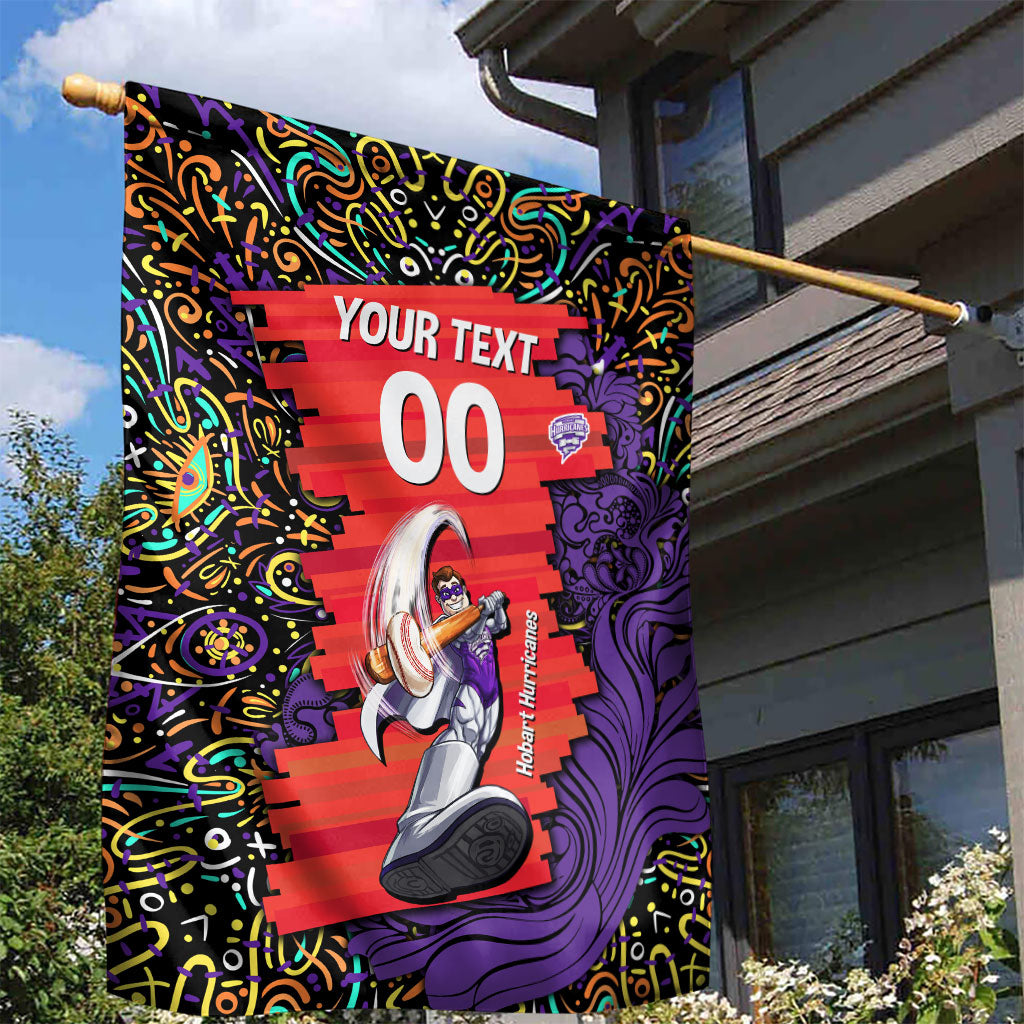Personalized Hobart Hurricanes Cricket Garden Flag Hippie Psychedelic Pattern Vibrant Mandala Art Style