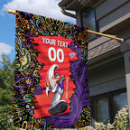 Personalized Hobart Hurricanes Cricket Garden Flag Hippie Psychedelic Pattern Vibrant Mandala Art Style