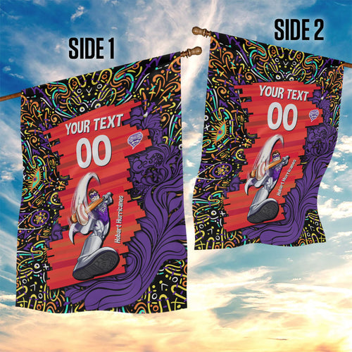 Personalized Hobart Hurricanes Cricket Garden Flag Hippie Psychedelic Pattern Vibrant Mandala Art Style