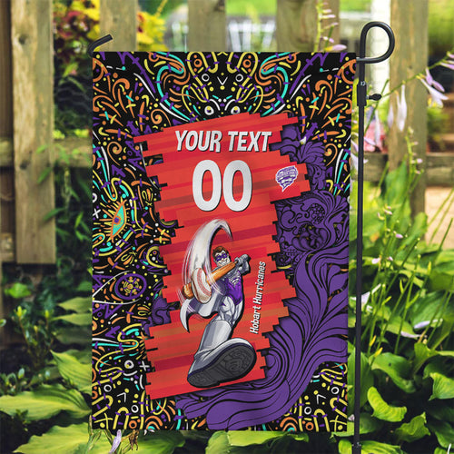 Personalized Hobart Hurricanes Cricket Garden Flag Hippie Psychedelic Pattern Vibrant Mandala Art Style