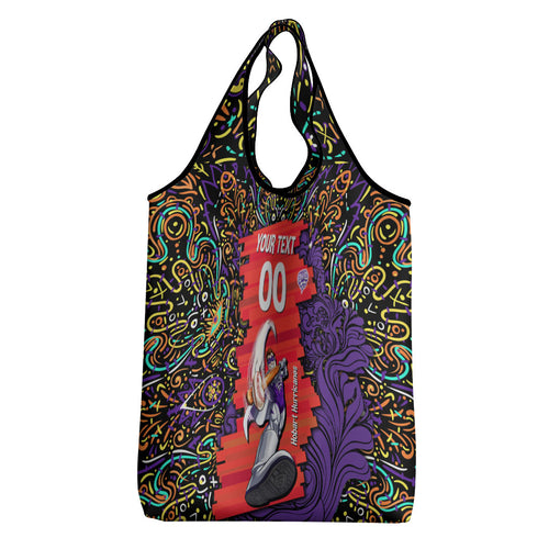 Personalized Hobart Hurricanes Cricket Grocery Bag Hippie Psychedelic Pattern Vibrant Mandala Art Style
