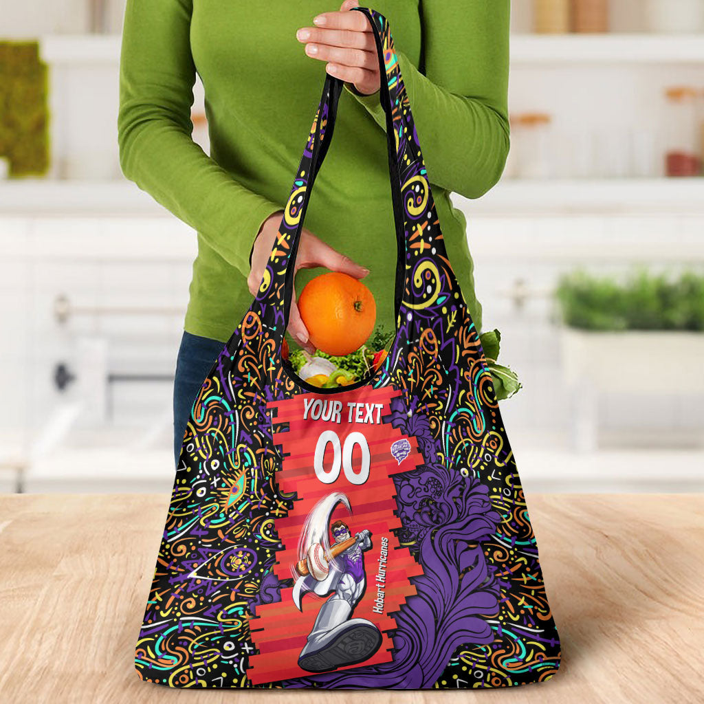 Personalized Hobart Hurricanes Cricket Grocery Bag Hippie Psychedelic Pattern Vibrant Mandala Art Style