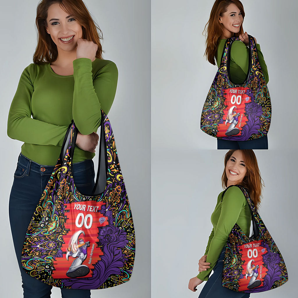 Personalized Hobart Hurricanes Cricket Grocery Bag Hippie Psychedelic Pattern Vibrant Mandala Art Style