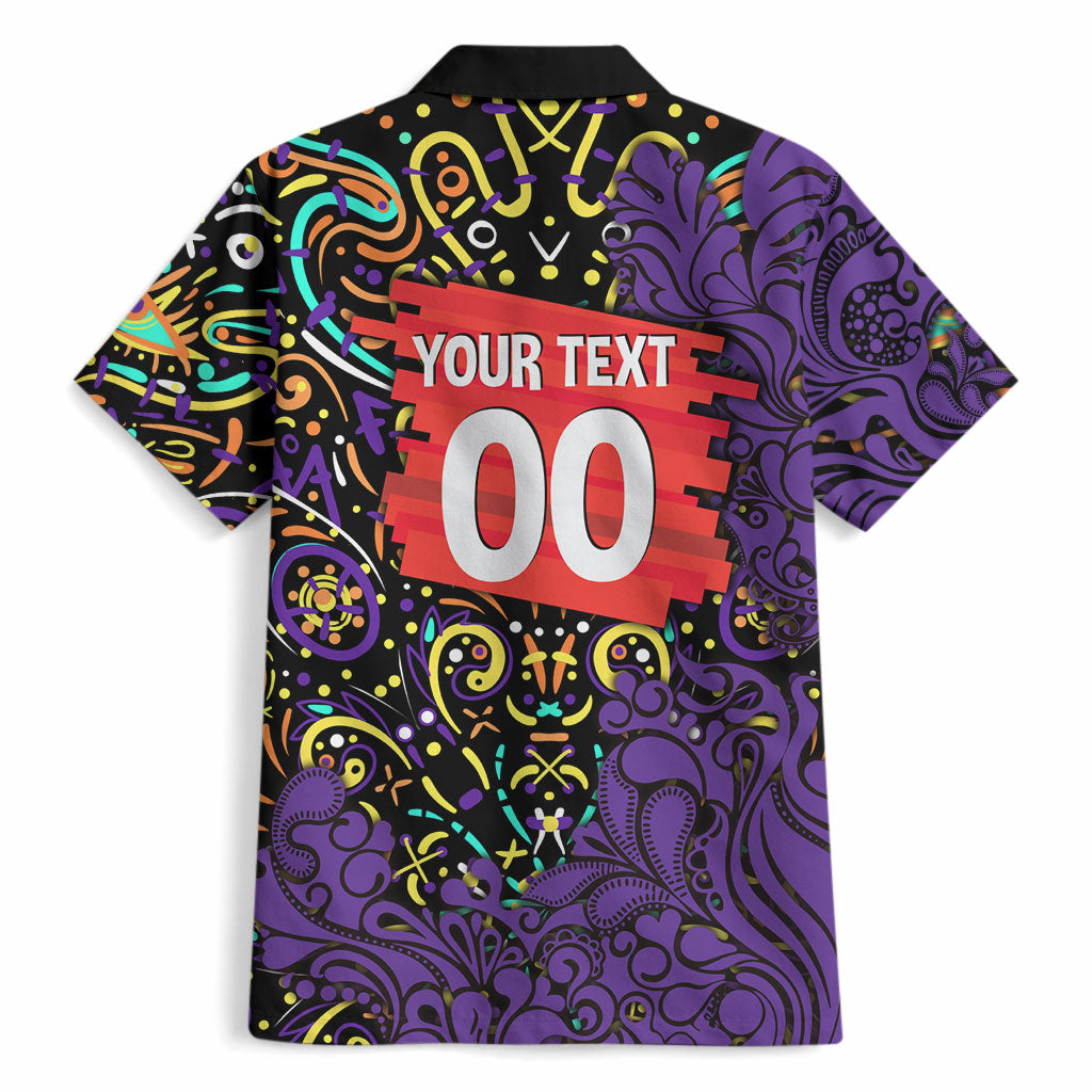 Personalized Hobart Hurricanes Cricket Hawaiian Shirt Hippie Psychedelic Pattern Vibrant Mandala Art Style