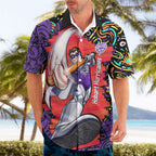 Personalized Hobart Hurricanes Cricket Hawaiian Shirt Hippie Psychedelic Pattern Vibrant Mandala Art Style
