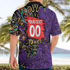 Personalized Hobart Hurricanes Cricket Hawaiian Shirt Hippie Psychedelic Pattern Vibrant Mandala Art Style