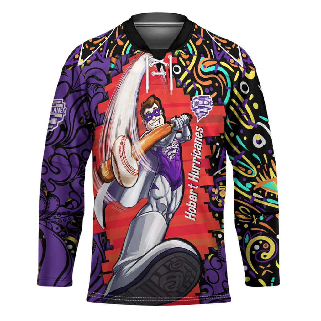 Personalized Hobart Hurricanes Cricket Hockey Jersey Hippie Psychedelic Pattern Vibrant Mandala Art Style