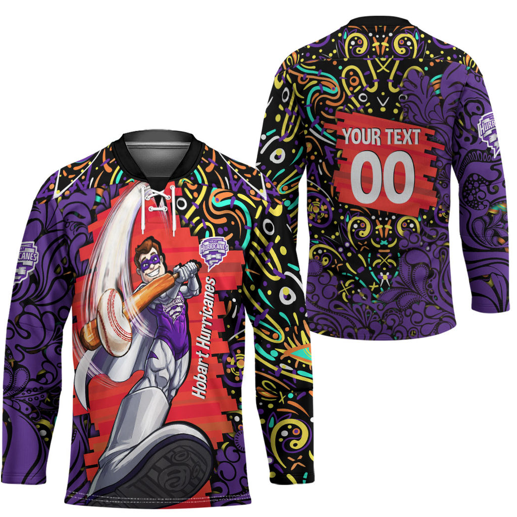 Personalized Hobart Hurricanes Cricket Hockey Jersey Hippie Psychedelic Pattern Vibrant Mandala Art Style