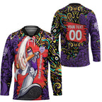 Personalized Hobart Hurricanes Cricket Hockey Jersey Hippie Psychedelic Pattern Vibrant Mandala Art Style