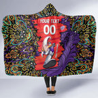 Personalized Hobart Hurricanes Cricket Hooded Blanket Hippie Psychedelic Pattern Vibrant Mandala Art Style