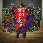 Personalized Hobart Hurricanes Cricket Hooded Blanket Hippie Psychedelic Pattern Vibrant Mandala Art Style