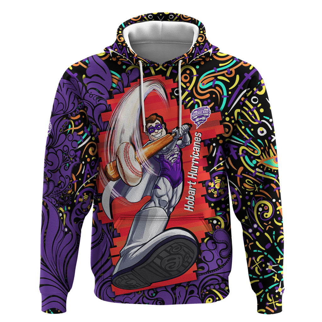 Personalized Hobart Hurricanes Cricket Hoodie Hippie Psychedelic Pattern Vibrant Mandala Art Style