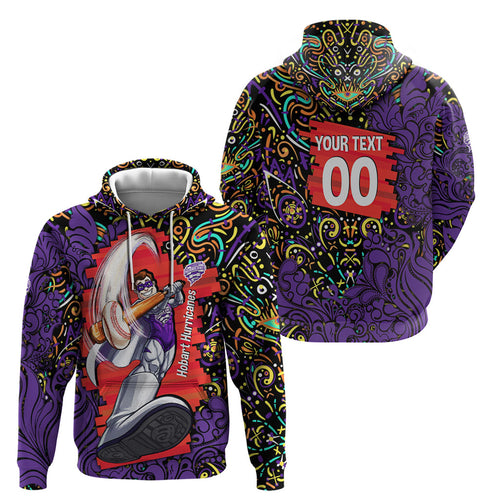 Personalized Hobart Hurricanes Cricket Hoodie Hippie Psychedelic Pattern Vibrant Mandala Art Style