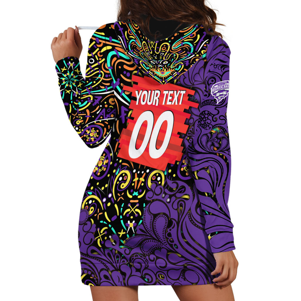 Personalized Hobart Hurricanes Cricket Hoodie Dress Hippie Psychedelic Pattern Vibrant Mandala Art Style