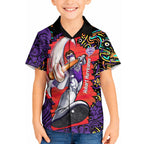 Personalized Hobart Hurricanes Cricket Kid Hawaiian Shirt Hippie Psychedelic Pattern Vibrant Mandala Art Style