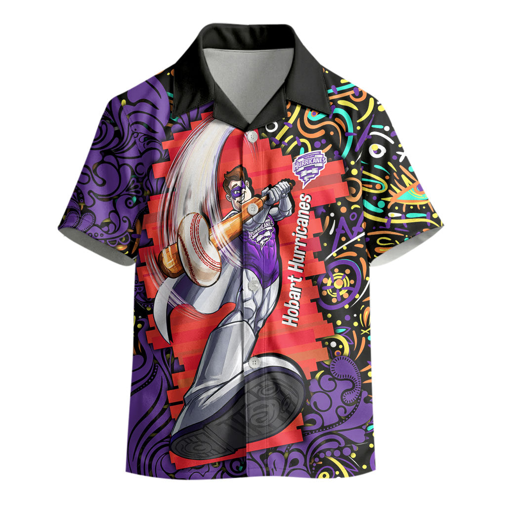Personalized Hobart Hurricanes Cricket Kid Hawaiian Shirt Hippie Psychedelic Pattern Vibrant Mandala Art Style