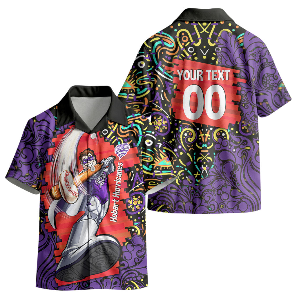 Personalized Hobart Hurricanes Cricket Kid Hawaiian Shirt Hippie Psychedelic Pattern Vibrant Mandala Art Style