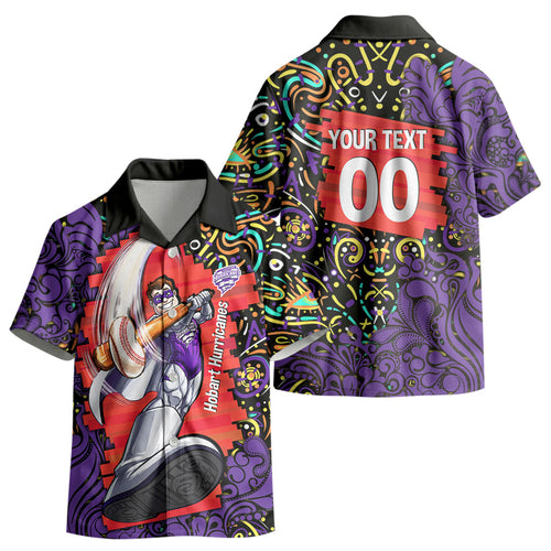 Personalized Hobart Hurricanes Cricket Kid Hawaiian Shirt Hippie Psychedelic Pattern Vibrant Mandala Art Style