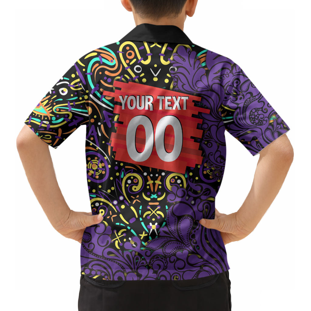 Personalized Hobart Hurricanes Cricket Kid Hawaiian Shirt Hippie Psychedelic Pattern Vibrant Mandala Art Style