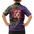 Personalized Hobart Hurricanes Cricket Kid Hawaiian Shirt Hippie Psychedelic Pattern Vibrant Mandala Art Style