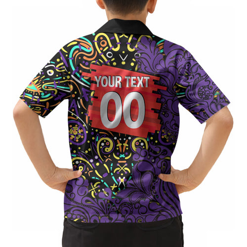 Personalized Hobart Hurricanes Cricket Kid Hawaiian Shirt Hippie Psychedelic Pattern Vibrant Mandala Art Style